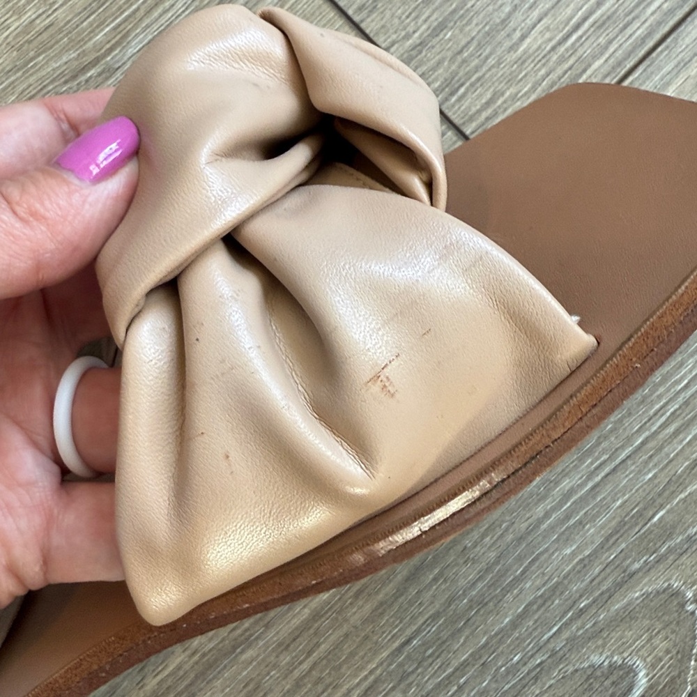 Nine West Taupe Knotted Slide Sandals - Picture 9 of 11